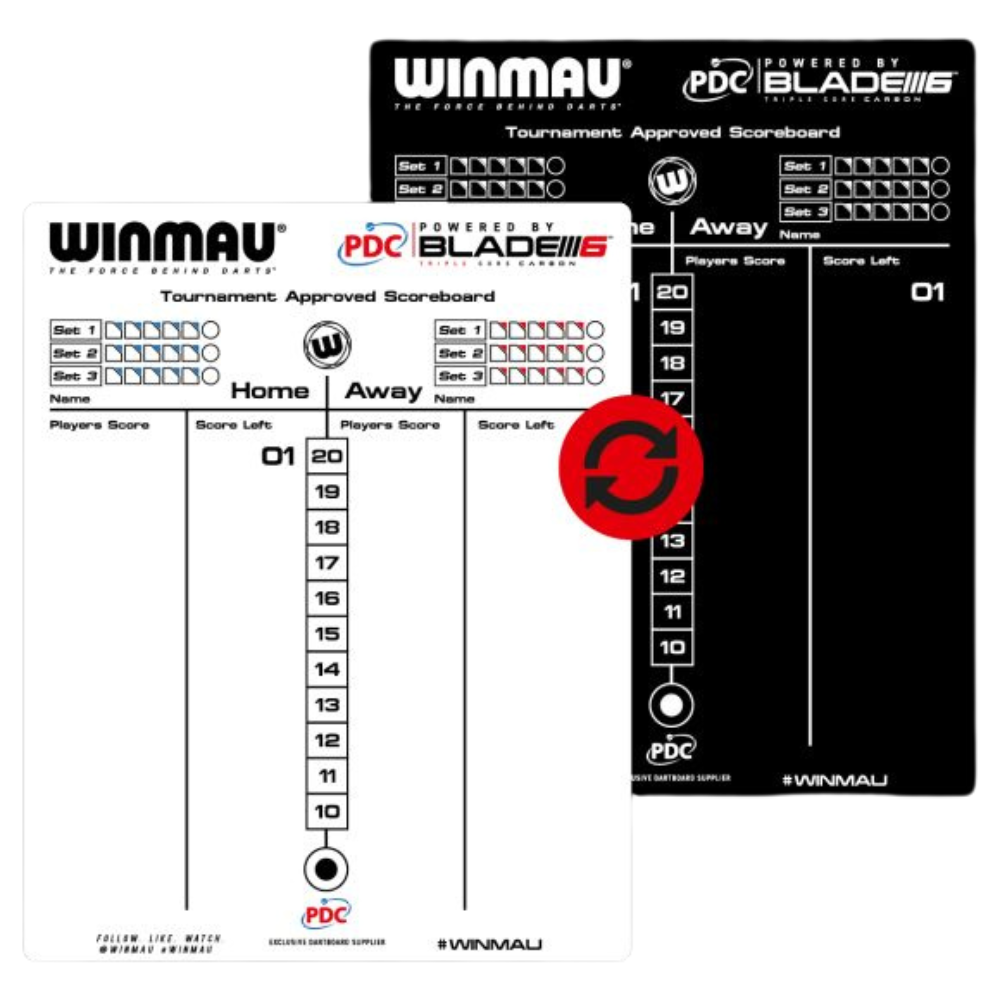 White Board & Chalk Board Reversible Dart Score Board